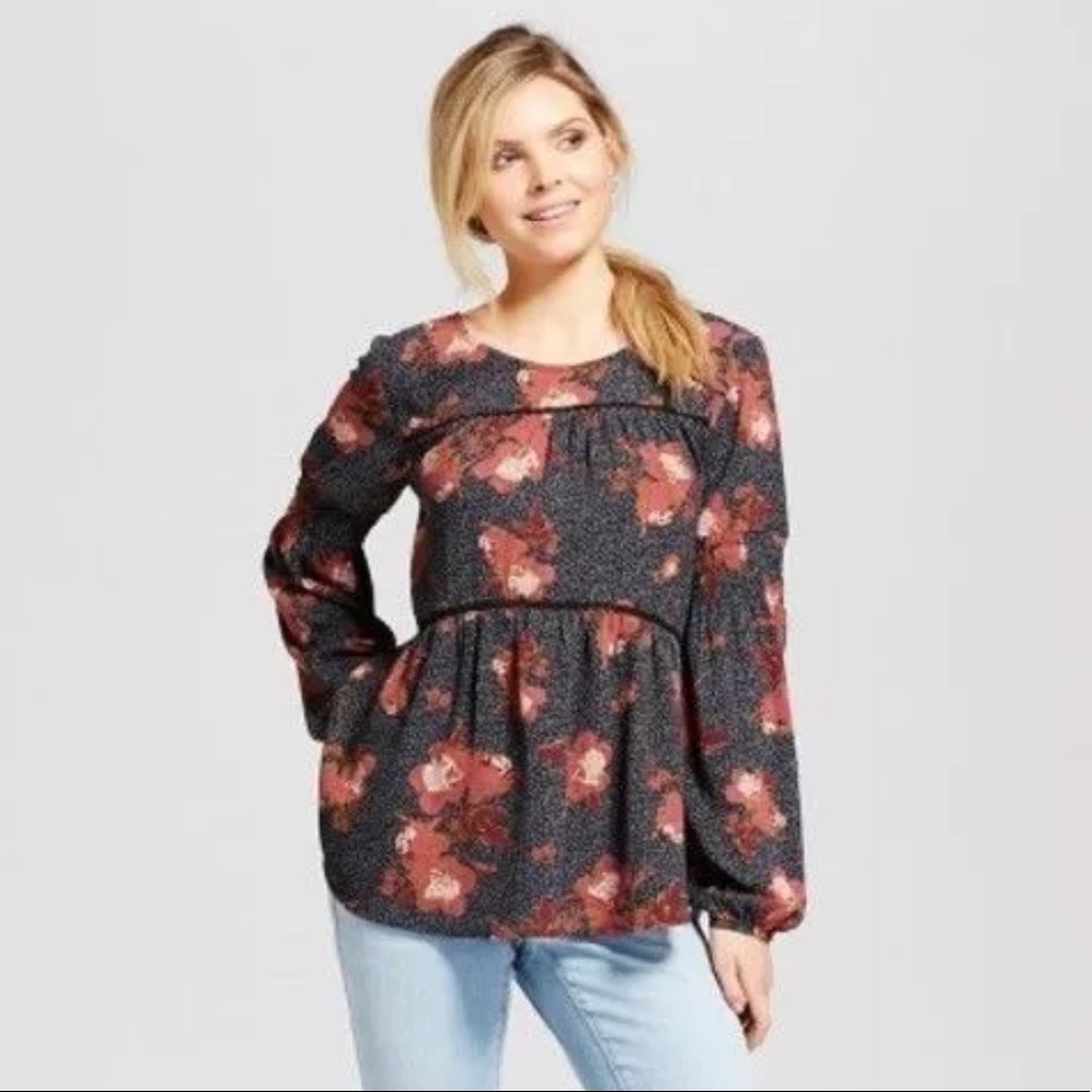 NWT Knox Rose Womens Long Sleeve Blouse S